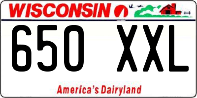 WI license plate 650XXL