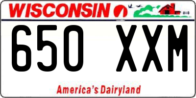 WI license plate 650XXM