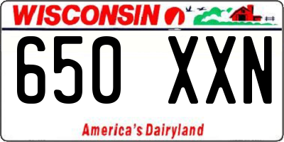 WI license plate 650XXN