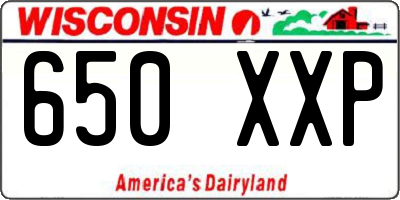 WI license plate 650XXP