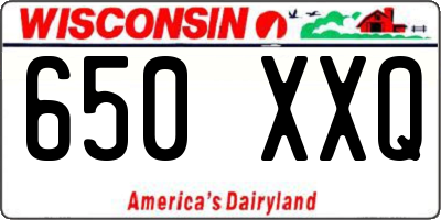 WI license plate 650XXQ
