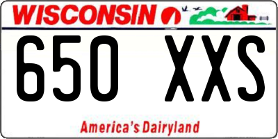WI license plate 650XXS