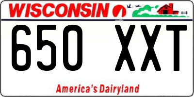 WI license plate 650XXT