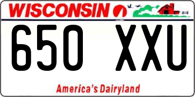 WI license plate 650XXU