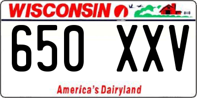 WI license plate 650XXV