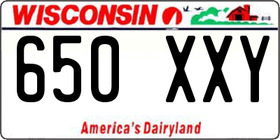 WI license plate 650XXY