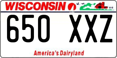 WI license plate 650XXZ