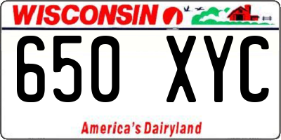 WI license plate 650XYC