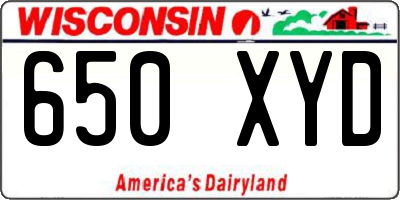 WI license plate 650XYD