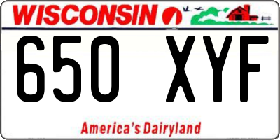 WI license plate 650XYF