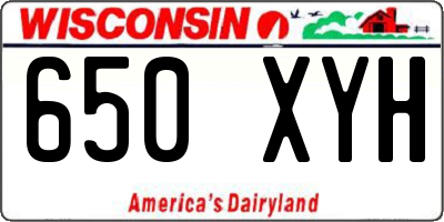 WI license plate 650XYH