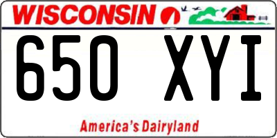 WI license plate 650XYI
