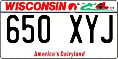 WI license plate 650XYJ