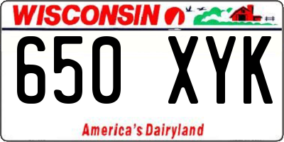 WI license plate 650XYK