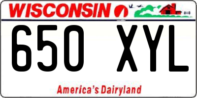 WI license plate 650XYL