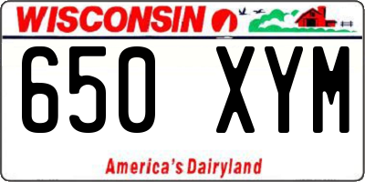 WI license plate 650XYM