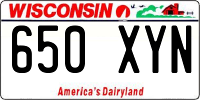 WI license plate 650XYN