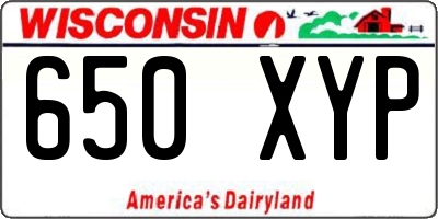 WI license plate 650XYP