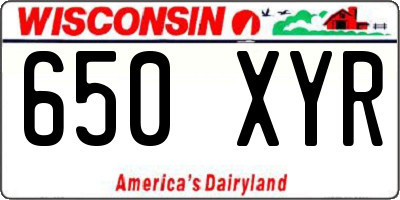 WI license plate 650XYR