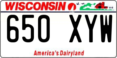 WI license plate 650XYW