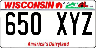 WI license plate 650XYZ