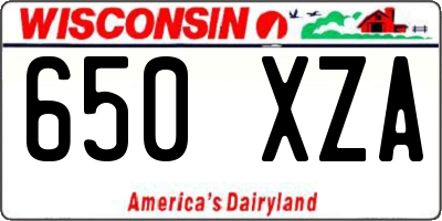 WI license plate 650XZA