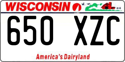 WI license plate 650XZC