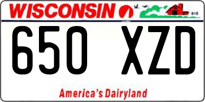 WI license plate 650XZD