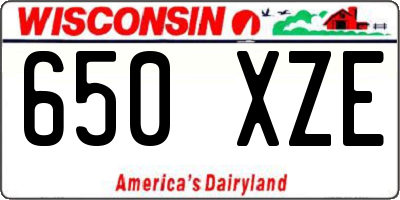 WI license plate 650XZE