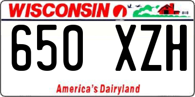 WI license plate 650XZH