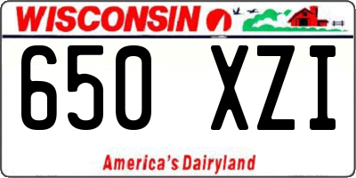 WI license plate 650XZI