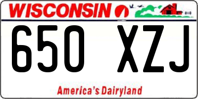 WI license plate 650XZJ