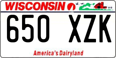 WI license plate 650XZK