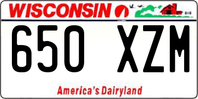 WI license plate 650XZM