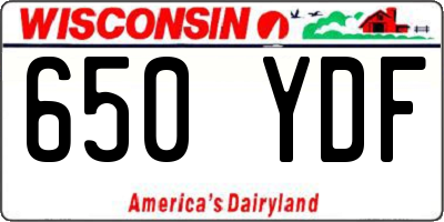 WI license plate 650YDF