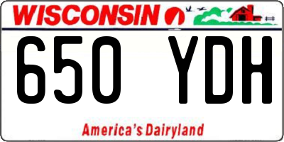WI license plate 650YDH