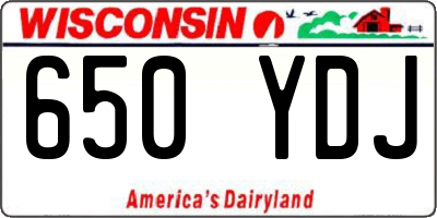 WI license plate 650YDJ