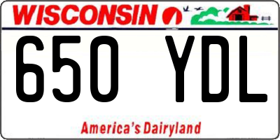 WI license plate 650YDL
