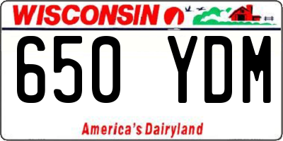 WI license plate 650YDM