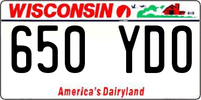 WI license plate 650YDO