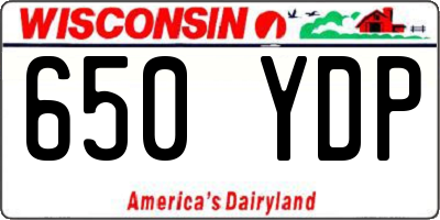 WI license plate 650YDP