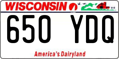 WI license plate 650YDQ