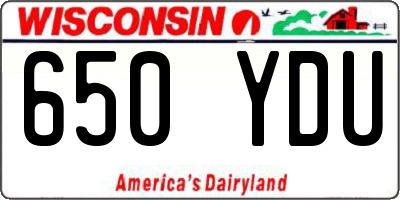 WI license plate 650YDU