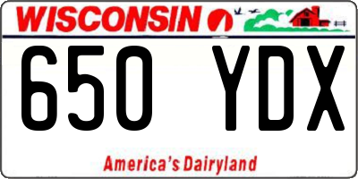 WI license plate 650YDX