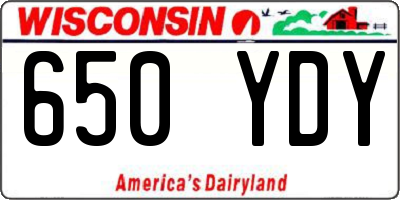 WI license plate 650YDY