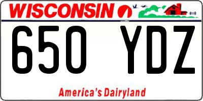 WI license plate 650YDZ