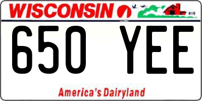 WI license plate 650YEE