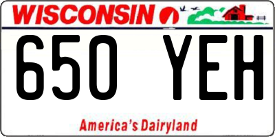 WI license plate 650YEH