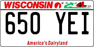 WI license plate 650YEI