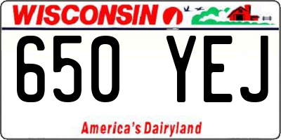 WI license plate 650YEJ